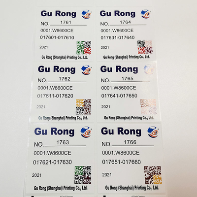Folie BOPP Drukowanie etykiet zmiennych danych Owalna prostokątna etykieta z kodem QR