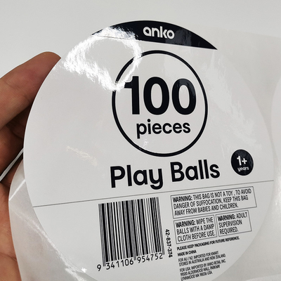 BOPP Packaging Label Stickers Syntetyczny CMYK Okrągły zdejmowany papier naklejkowy