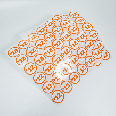Błyszczące niestandardowe etykiety detaliczne BOPP Film Price Tag Klej CMYK Circle Sticker Labels
