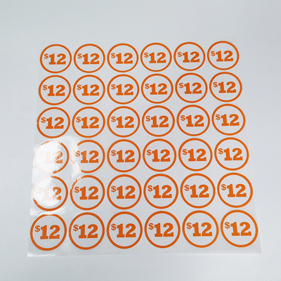 Błyszczące niestandardowe etykiety detaliczne BOPP Film Price Tag Klej CMYK Circle Sticker Labels
