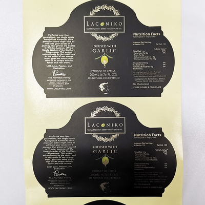 Die Cut BOPP Etykiety samoprzylepne do żywności Prostokątne, zdejmowane etykiety do tłoczenia folii