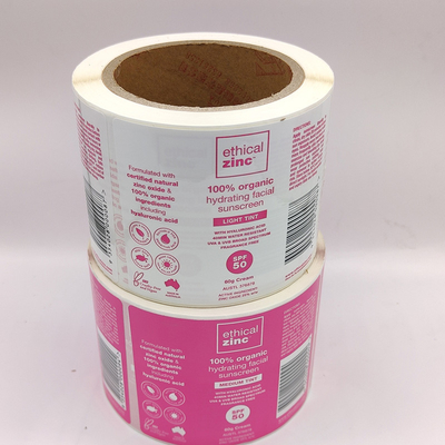 Błyszczące laminowane wodoodporne etykiety kosmetyczne CMYK Makeup White Label
