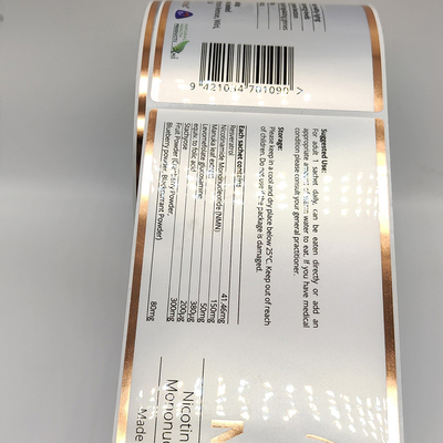 Glassine Etykiety produktów kosmetycznych Papier do nadruku CMYK Błyszczący papier do naklejek