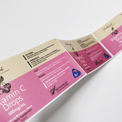 Zdejmowane drukowanie etykiet farmaceutycznych Etykiety na butelki z witaminą CMYK