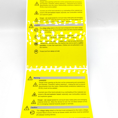 Matowa, samoprzylepna etykieta antystatyczna CMYK Uwaga Papier do naklejek przemysłowych
