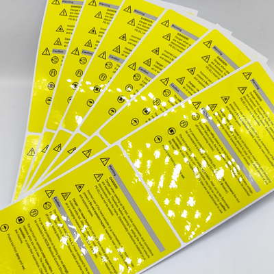 Matowa, samoprzylepna etykieta antystatyczna CMYK Uwaga Papier do naklejek przemysłowych