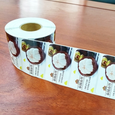 MOQ 1000 sztuk Etykiety klejące do żywności z drukiem CMYK w kształcie kwadratowym